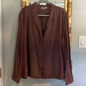 FLAX lightweight blazer jacket. Sort of burgundy/brown. Classic style M